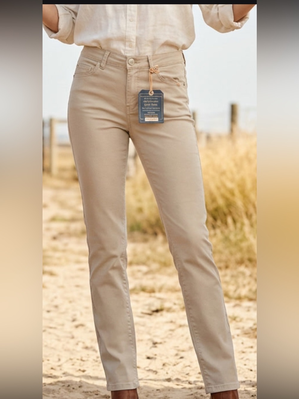 Democracy Ab Solution ankle length mid rise tan pants NWT size 0